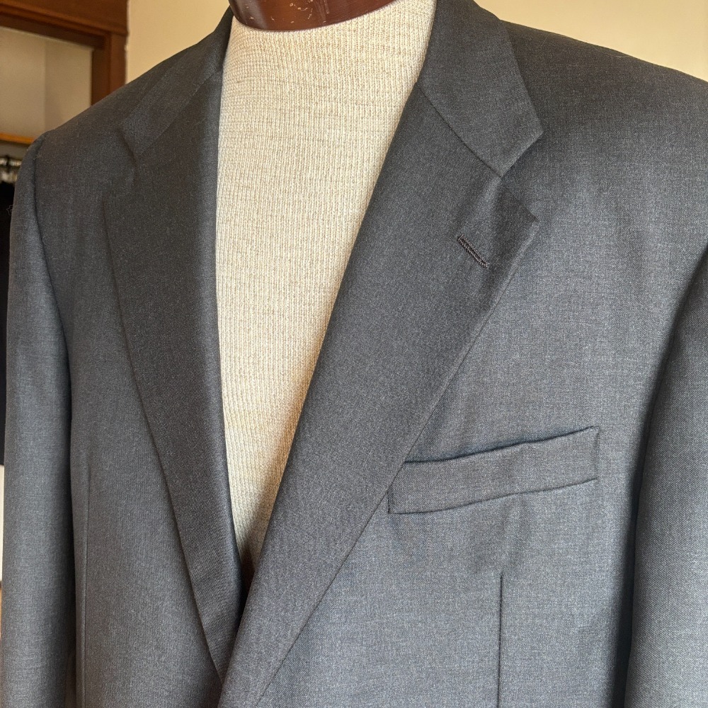 Hickey‎ Freeman Loro Piana Wool Charcoal Gray Blazer Suit Jacket Nordstrom 46R